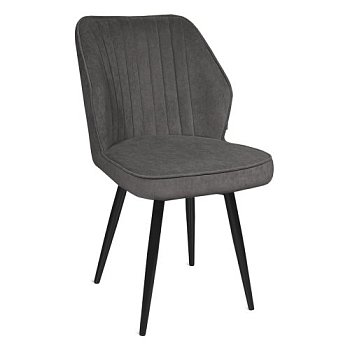 Стул на металлокаркасе мягкий серый из бархата (арт 31734) - Фото 2