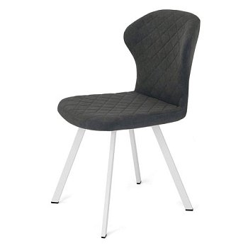 Стул на металлокаркасе с мягким сидением серый велюровый (арт 19422) - Фото 2