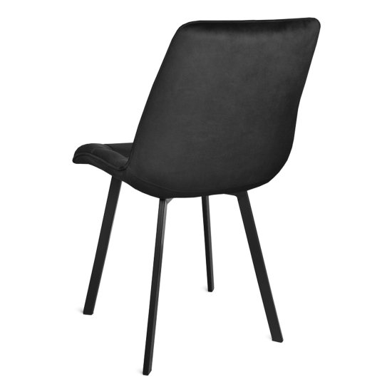 Стул на металлическом каркасе мягкий черный современный (арт 29253) Фото 2