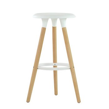 Стул барный из массива дерева белый (арт 6441) - Фото 2