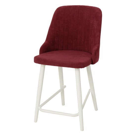 Стул полубарный на металлическом каркасе красный современный (арт 24681) Фото 1