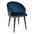 Стул-кресло на металлокаркасе ножки черные синий бархатный (арт 16274)