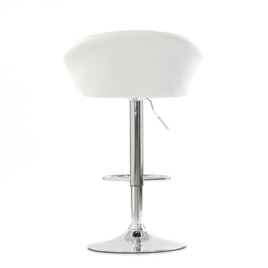 Барный стул с мягким сидением белый крутящийся (арт 5528) Фото 4