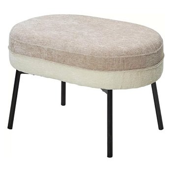 Пуфик на каркасе из металла мягкий кремовый (арт 33942) - Фото 2