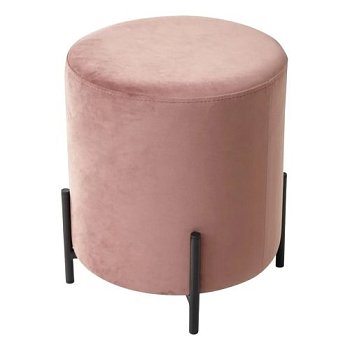 Пуфик с металлическими ножками мягкий розовый (арт 15852) - Фото 2