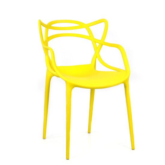 Стул обеденный желтый пластиковый современный (арт 5972) Фото 3