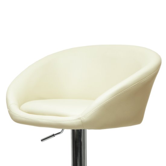 Стул барный хромированный мягкий бежевый регулируемый (арт 6466) Фото 2
