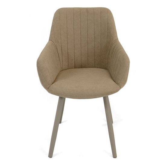 Стул мягкий бежевый из велюра (арт 22138) Фото 2