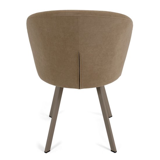 Стул на металлическом каркасе бежевый велюровый (арт 22517) Фото 6