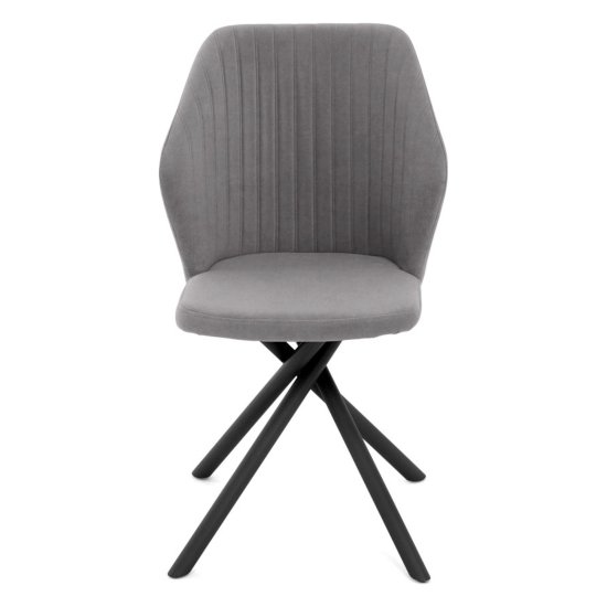 Стул на металлокаркасе мягкий серый из велюра (арт 35424) Фото 5