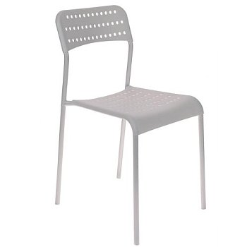 Стул на металлическом каркасе белый пластиковый (арт 6672) - Фото 2
