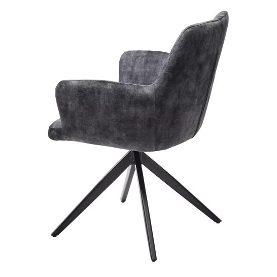 Стул-кресло мягкий серый велюровый современный (арт 33723) Фото 2