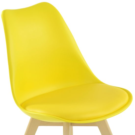 Стул кухонный дизайнерский мягкий желтый eames (арт 11892) Фото 4