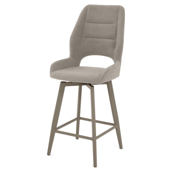 Полубарный стул на металлокаркасе мягкий бежевый (арт 35536) Фото 1