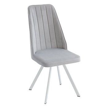 Стул на металлическом каркасе мягкий серый (арт 14926) - Фото 2