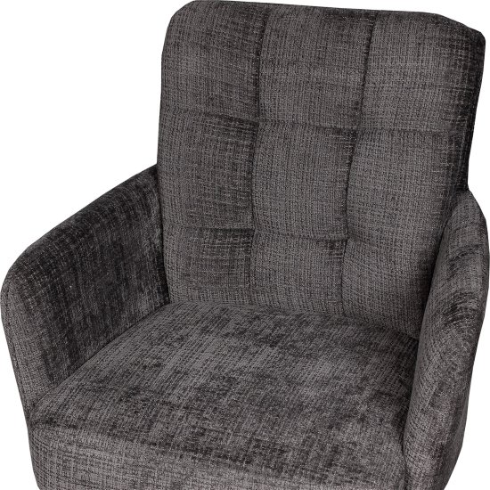 Полукресло с черными ножками серое из велюра (арт 35404) Фото 3