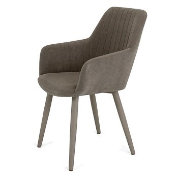 Стул на металлокаркасе слоновая кость из велюра современный (арт 22190) - Фото 2