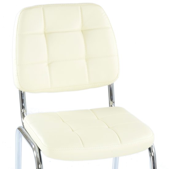 Стул хромированный слоновая кость современный (арт 29137) Фото 4