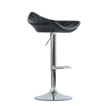 Барный стул на металлокаркасе ножки хром мягкий черный регулируемый (арт 6483) - Фото 2