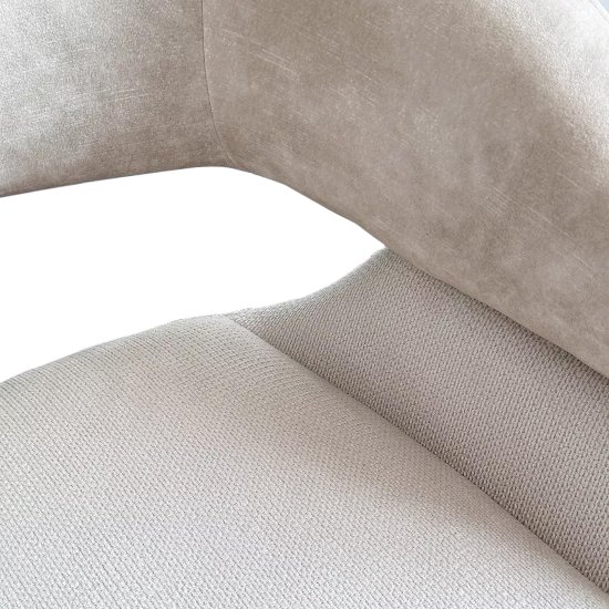 Стул дизайнерский мягкий кремовый из велюра (арт 33669) Фото 2