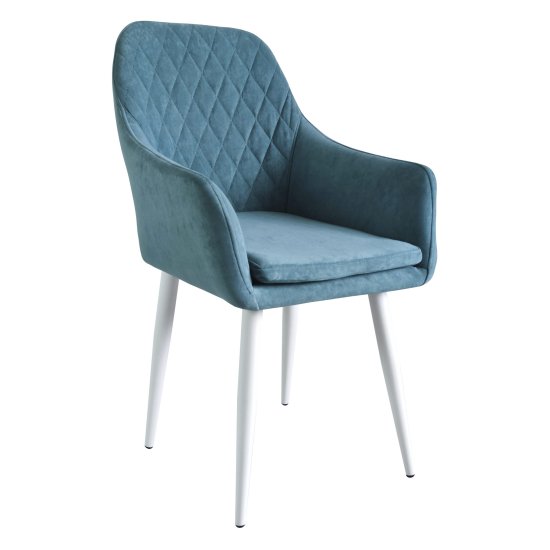 Стул-кресло мягкий с подлокотниками голубой (арт 29496) Фото 1