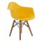 Полукресло с подлокотниками желтое из пластика eames (арт 29403)