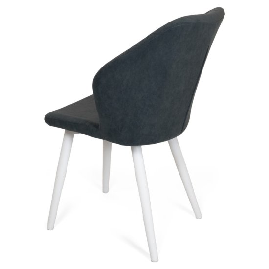 Стул на металлокаркасе мягкий серый из велюра (арт 25957) Фото 3