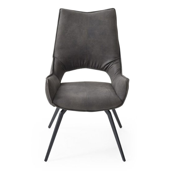 Стул-кресло дизайнерский металлический мягкий серый (арт 31472) Фото 10