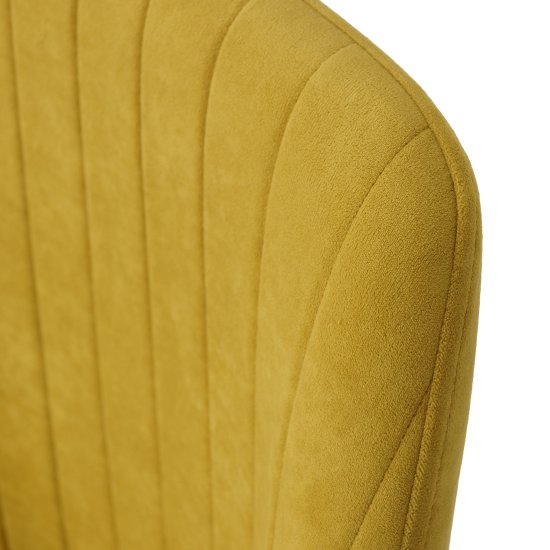 Стул-кресло мягкий желтый из велюра (арт 22170) Фото 4
