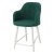 Стул барный высокий мягкий зеленый из велюра (арт 27116)