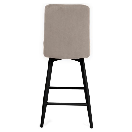 Полубарный стул на металлокаркасе слоновая кость велюровый (арт 35362) Фото 6