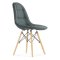 Стул дизайнерский деревянный с мягким сидением серый eames (арт 11421)