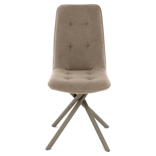 Стул на металлокаркасе мягкий бежевый из велюра (арт 35336) Фото 4