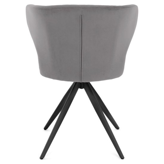 Стул с мягкой обивкой серый из велюра (арт 35594) Фото 6