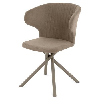 Стул для кухни бежевый из велюра (арт 35593) - Фото 2