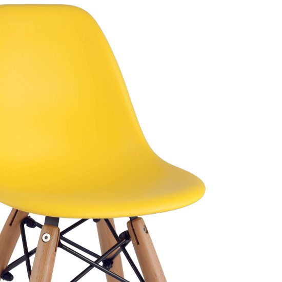 Стул для кухни дизайнерский желтый пластиковый eames (арт 29397) Фото 4
