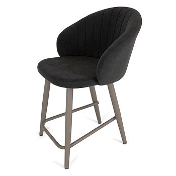 Стул кухонный мягкий коричневый из велюра (арт 29084) - Фото 2