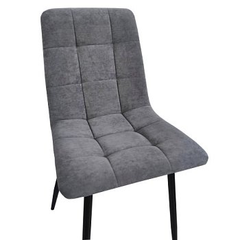 Стул на металлокаркасе с мягким сидением серый (арт 25059) - Фото 2