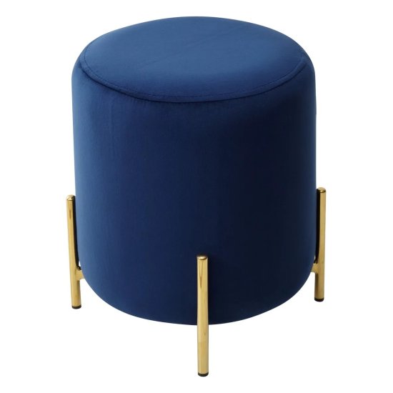 Пуфик деревянный мягкий синий велюровый (арт 16385) Фото 1