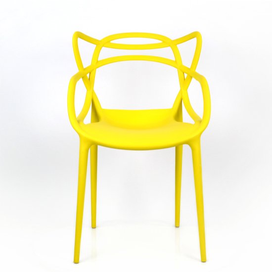 Стул обеденный желтый пластиковый современный (арт 5972) Фото 4