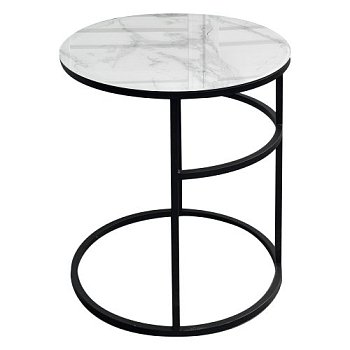 Столик журнальный круглый стеклянный под камень на одной ножке (арт 29181) - Фото 2