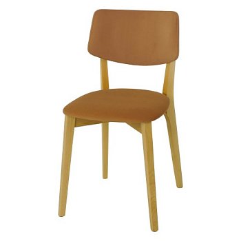 Стул деревянный мягкий оранжевый (арт 32099) - Фото 2