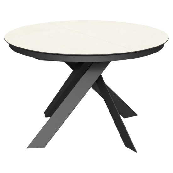 Стол раскладной круглый керамический черный (арт 35160) Фото 1