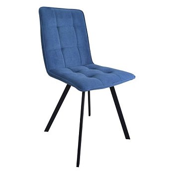 Стул на металлокаркасе с мягким сидением синий (арт 24940) - Фото 2