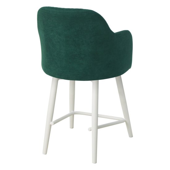Стул барный высокий мягкий зеленый из велюра (арт 27116) Фото 2