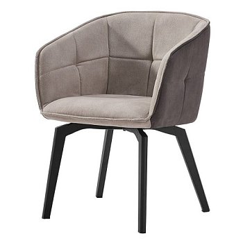 Стул-кресло дизайнерский мягкий с подлокотниками кремовый (арт 27207) - Фото 2