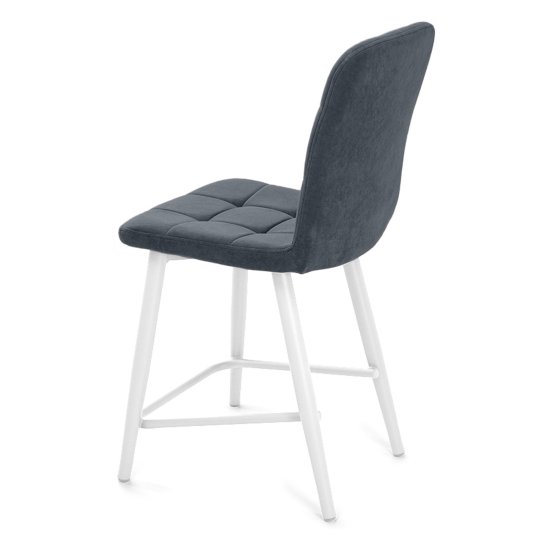 Стул на металлокаркасе серый из велюра современный (арт 18739) Фото 2