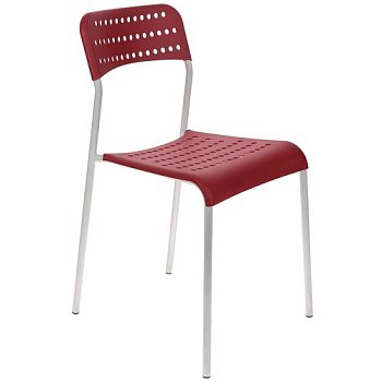 Стул на каркасе из металла с белыми ножками красный (арт 6673) - Фото 2