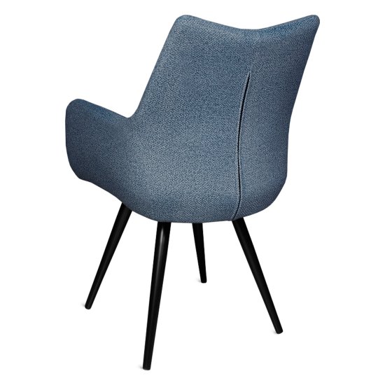 Полукресло металлическое с черными ножками синее (арт 34642) Фото 2