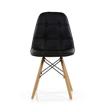 Стул для кухни мягкий черный с обивкой из экокожи eames (арт 5268) - Фото 2